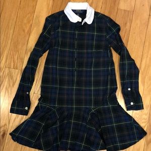 Ralph Lauren big girls poplin shirt dress, size 7